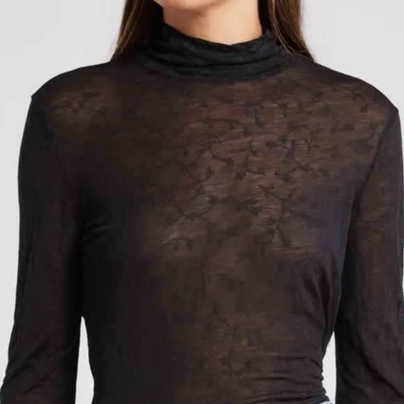rag & bone Sheer Black Lace Top - Picture 1 of 4